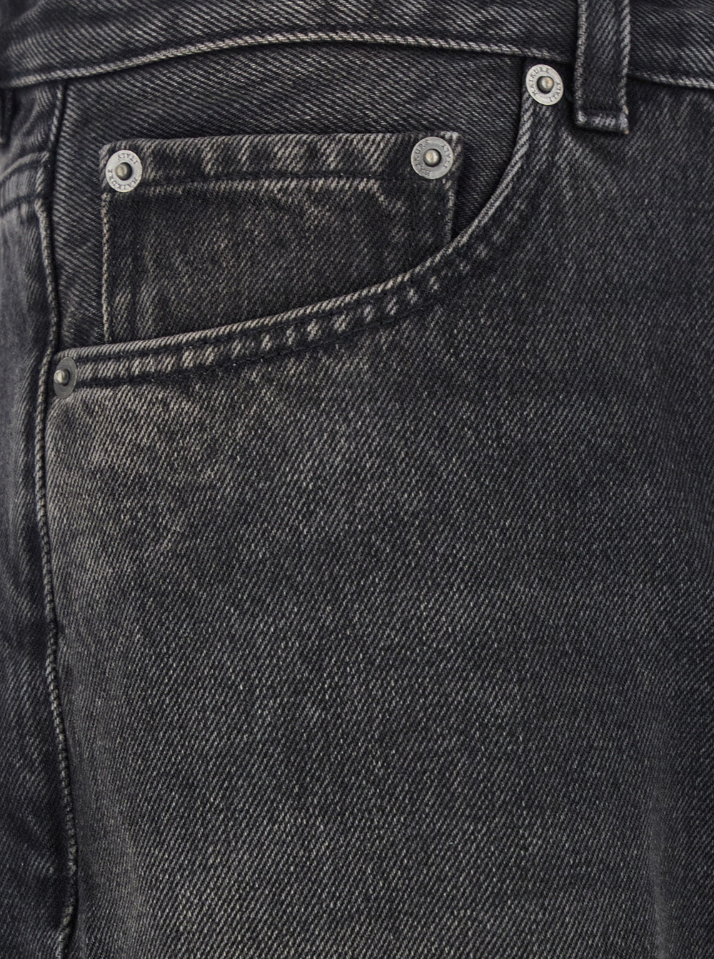 Grey Wide Leg Jeans With Logo Patch