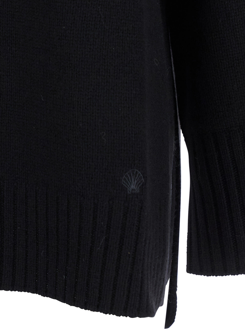 Black Crew Neck Sweater in Wool