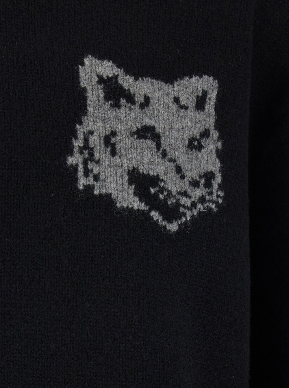 Black Crewneck Sweater With Logo Embroidery