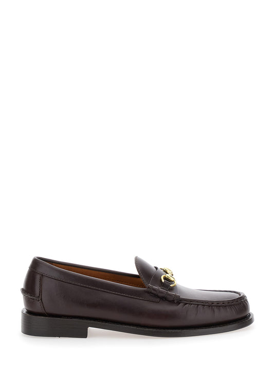 Bordeaux Pull-on Loafers With Horsebit Detail