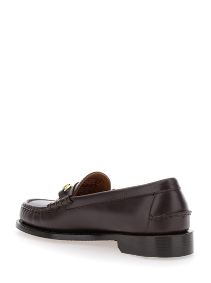 Bordeaux Pull-on Loafers With Horsebit Detail