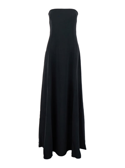 Black Long Dress With Bare Shoulders