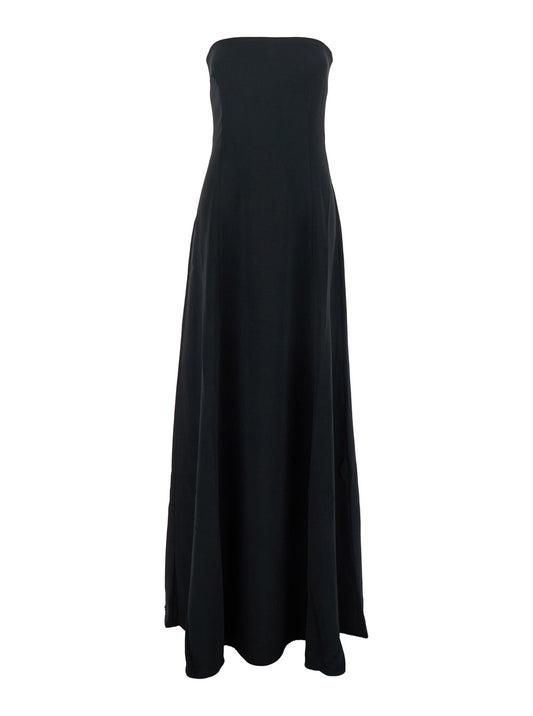 Black Long Dress With Bare Shoulders