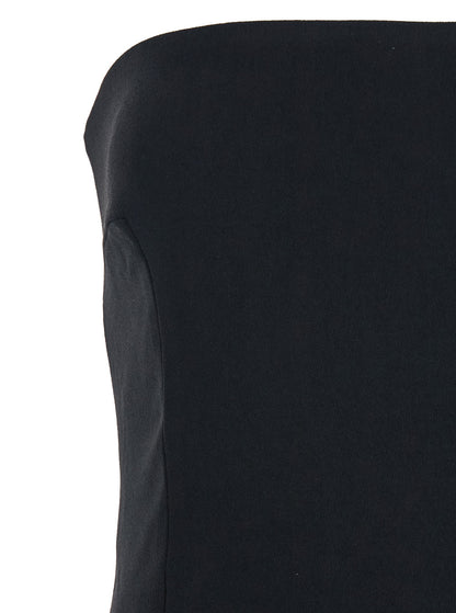 Black Long Dress With Bare Shoulders