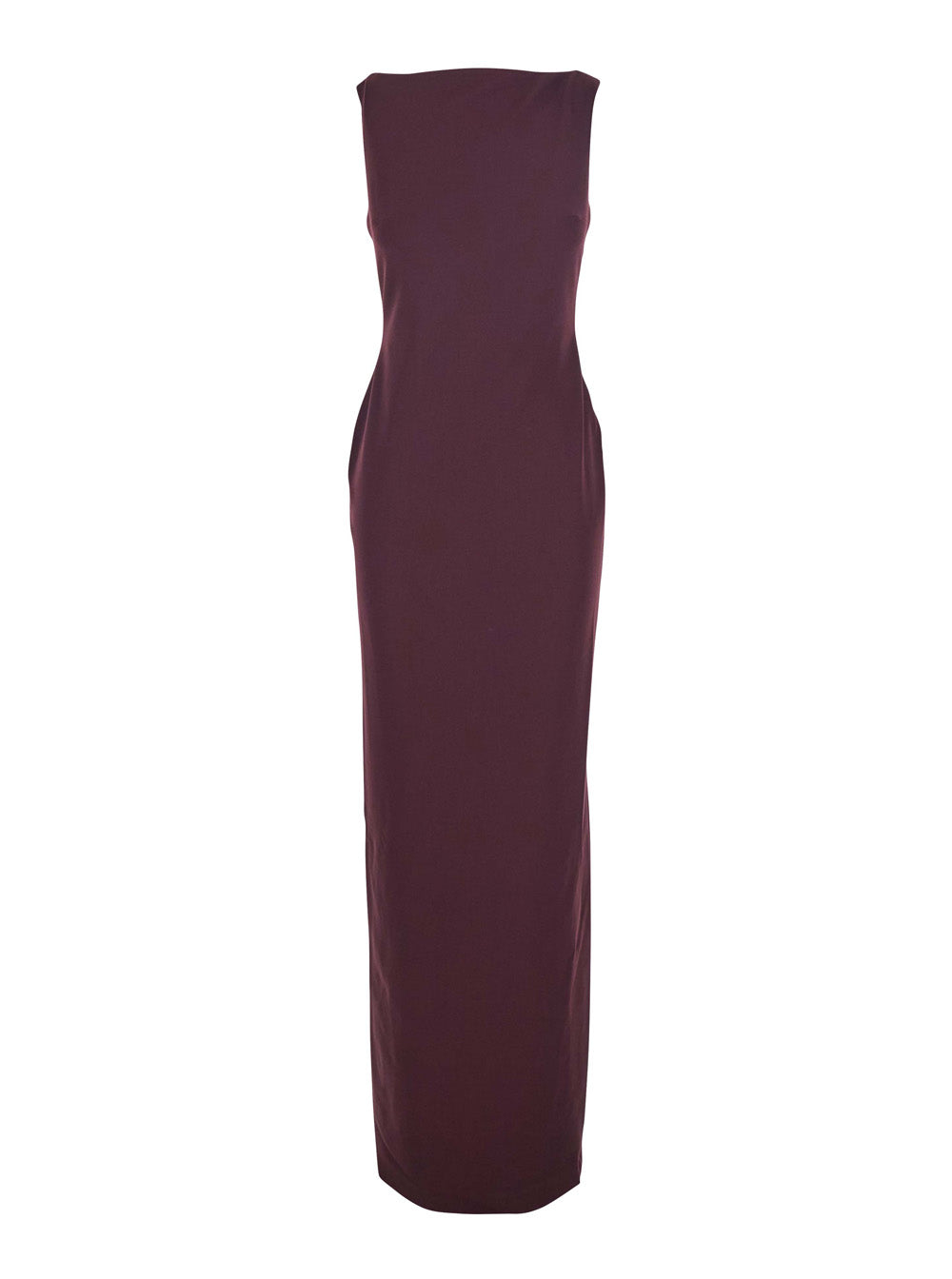 Bordeaux Long Dress With Square Neckline
