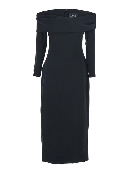 'Yuni' Black Dress With Square Neckline
