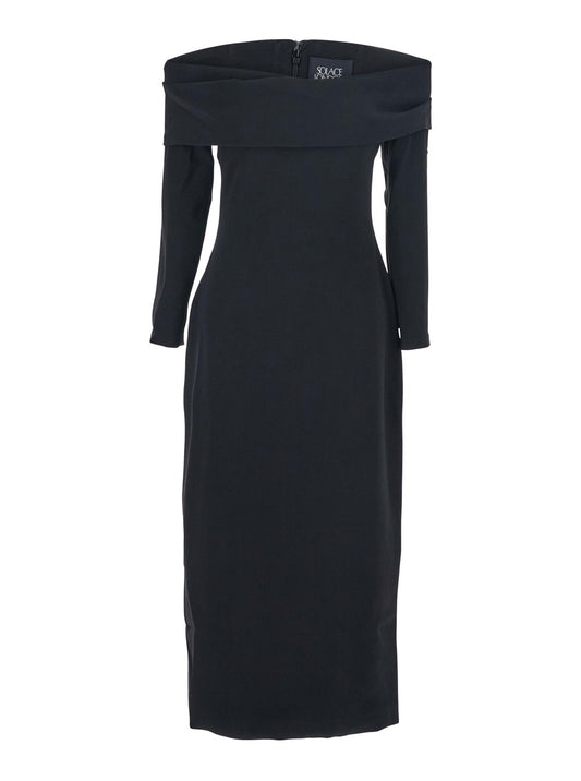 'Yuni' Black Dress With Square Neckline