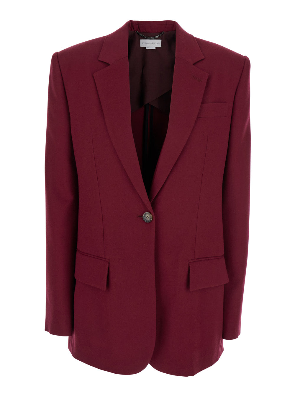 Bordeaux Single-Breasted Jacket With Notched Revers