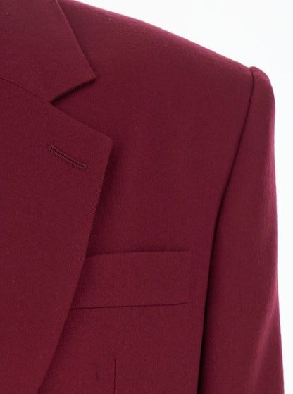 Bordeaux Single-Breasted Jacket With Notched Revers