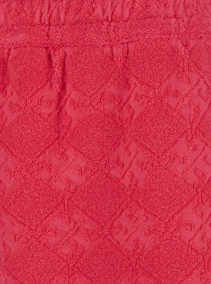 Pink Shorts With Elastic Waist and Logo Embroidery
