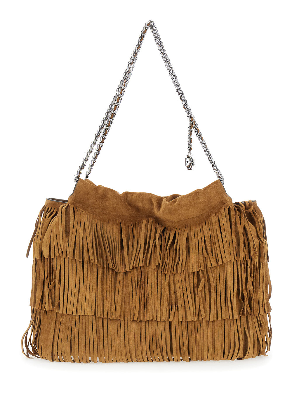 Brown Shoulder Bag With Chain Strap