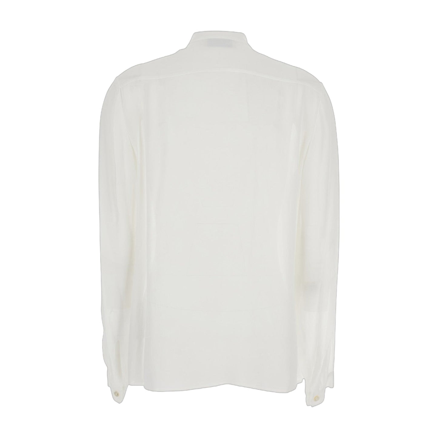 White Viscose Blouse With Pussybow Collar