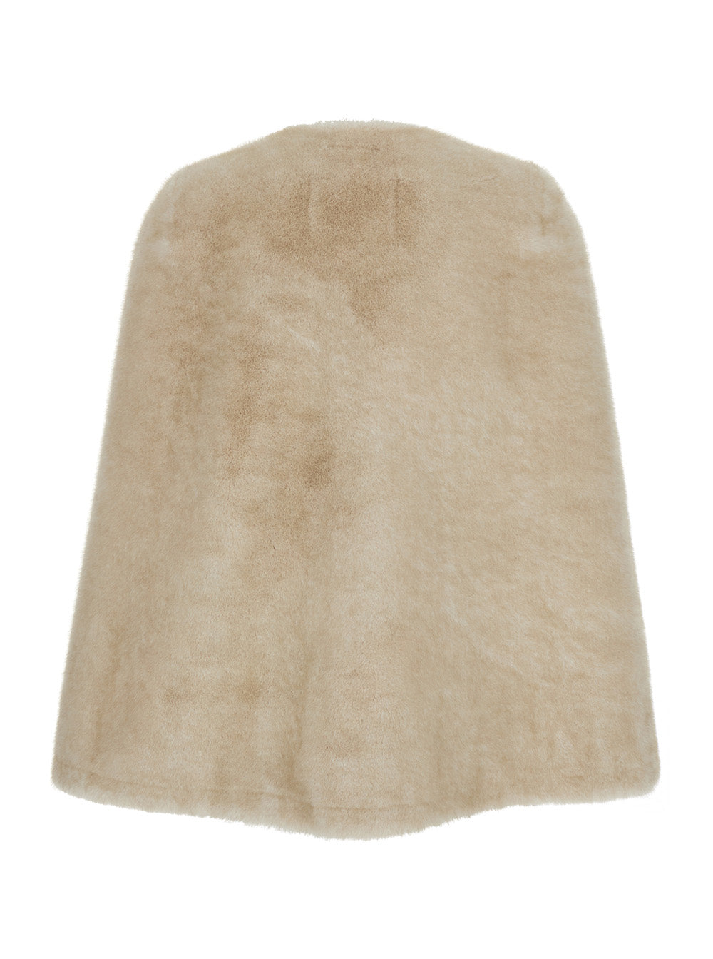 Beige Round Neck Hood With Trapezoid Design