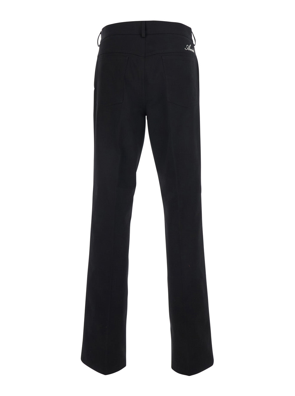Trousers Slim Flat Black Cotton