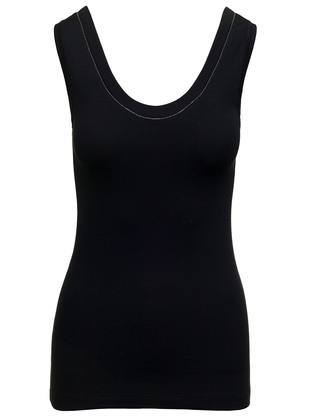 Tank Top Black Cotton