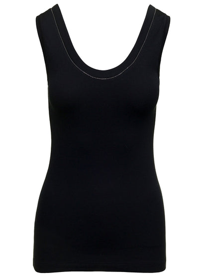 Tank Top Black Cotton