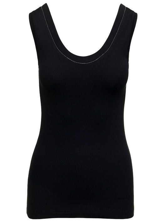 Tank Top Black Cotton