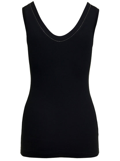 Tank Top Black Cotton