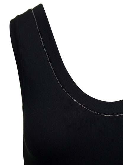 Tank Top Black Cotton