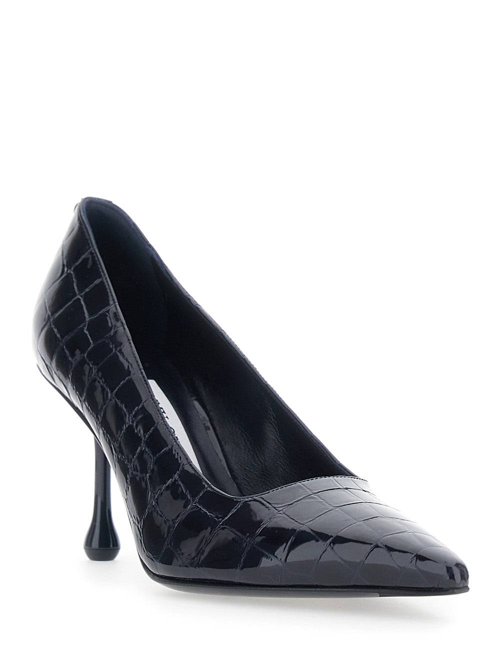 Pumps IXIA 80 Shiny Croc Embossed Blue