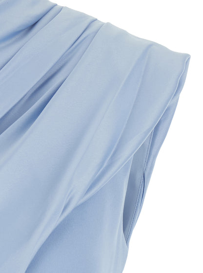 One-Shoulder Long Dress Gabriela Light Blue