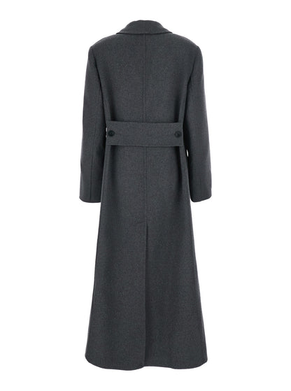 Overcoat Double-Faced Grey Wool-Cashmere