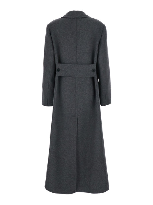 Overcoat Double-Faced Grey Wool-Cashmere