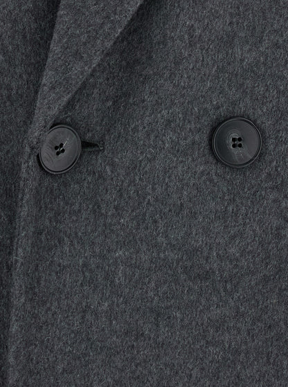 Overcoat Double-Faced Grey Wool-Cashmere