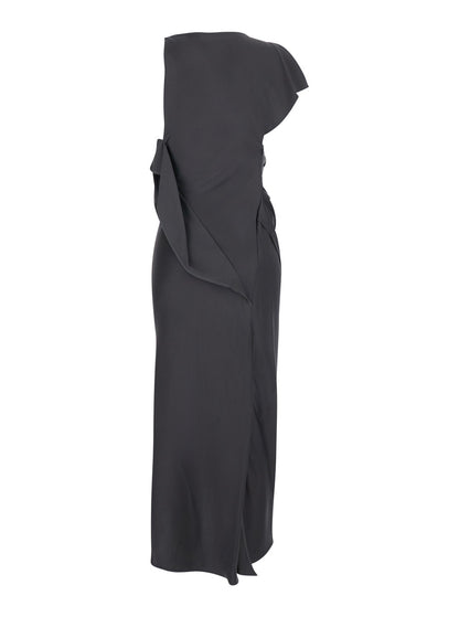 Long Sleeveless Dress in Brown