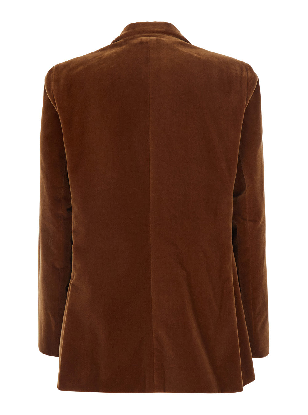 Double-Breasted Velvet Jacket Jealousy Brown