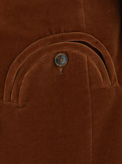 Double-Breasted Velvet Jacket Jealousy Brown