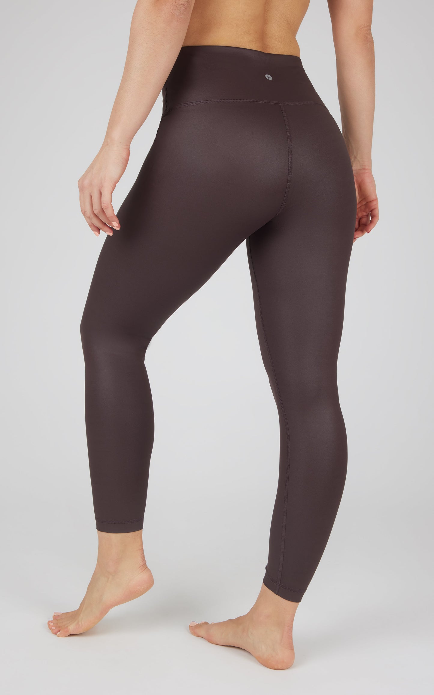 Interlink Faux Leather High Waist Cire 7/8 Ankle