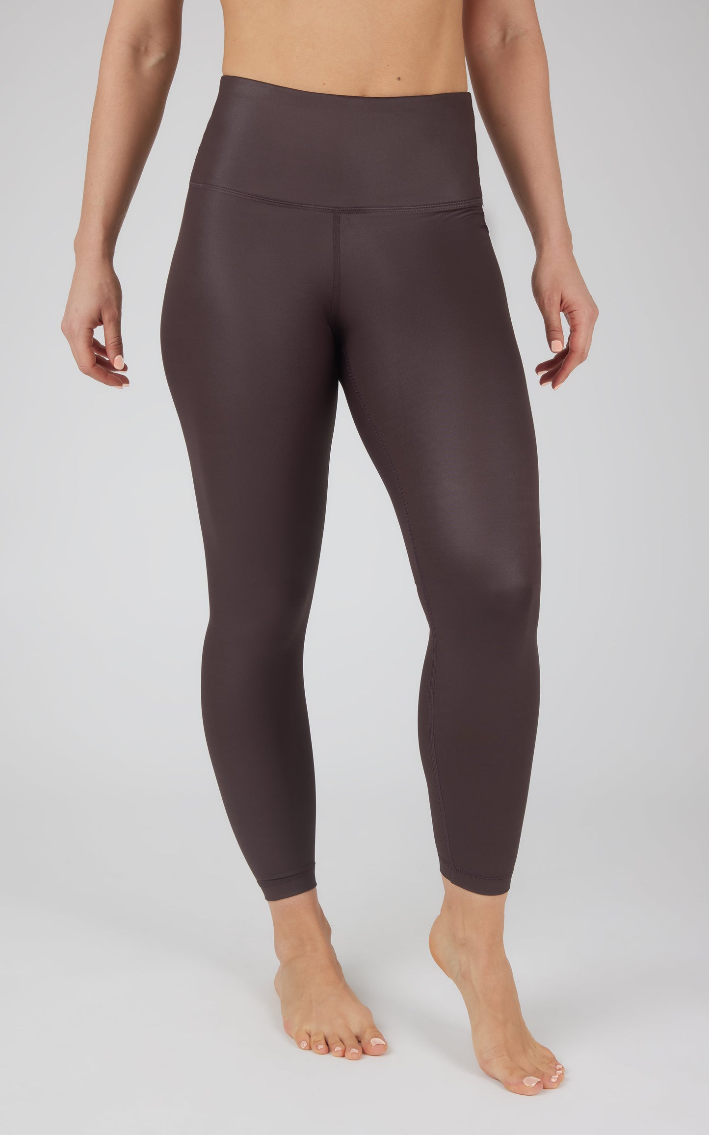 Interlink Faux Leather High Waist Cire 7/8 Ankle