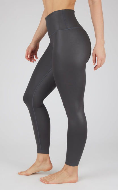 Interlink Faux Leather High Waist Cire 7/8 Ankle