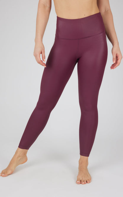 Interlink Faux Leather High Waist Cire 7/8 Ankle