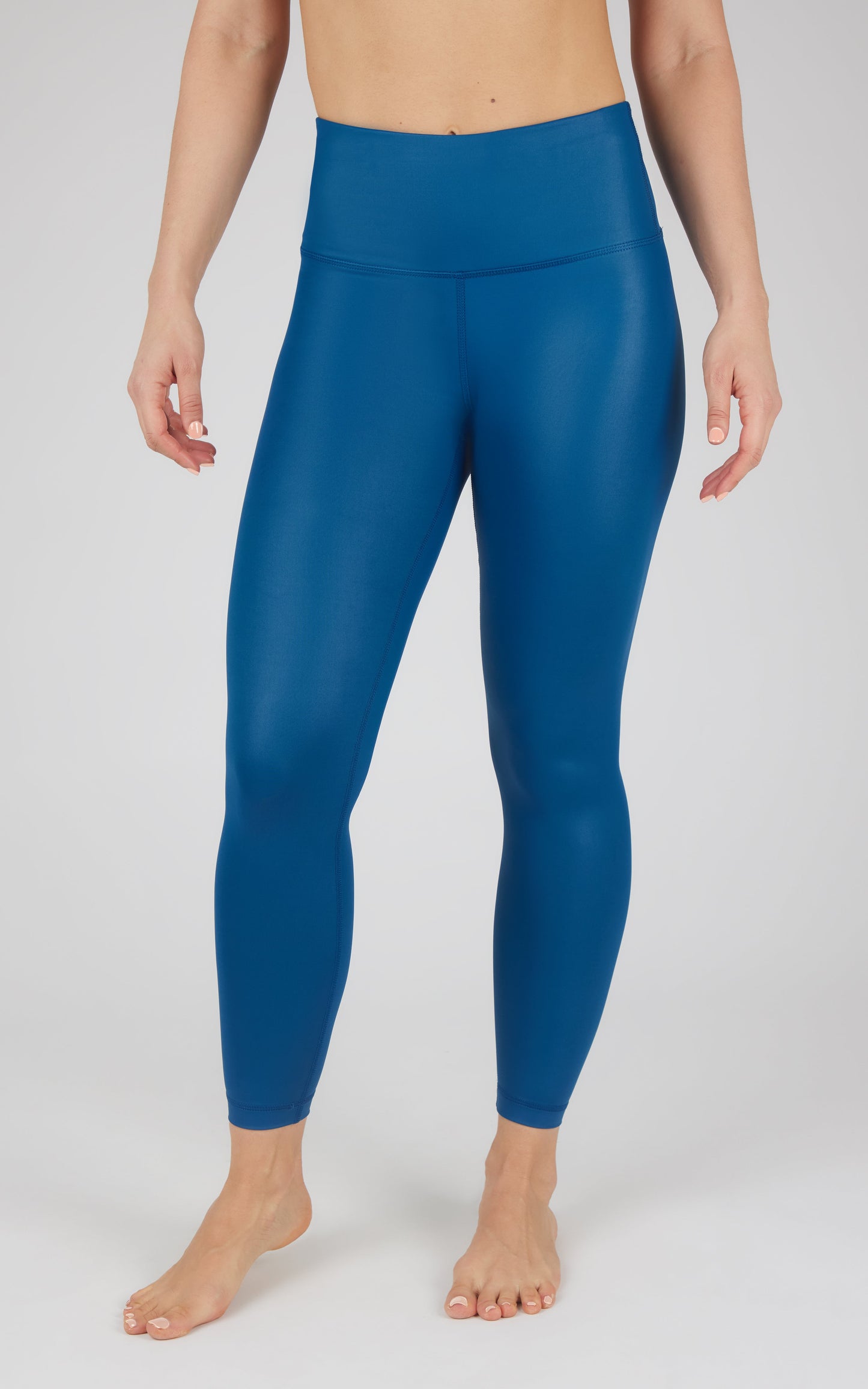Interlink Faux Leather High Waist Cire 7/8 Ankle