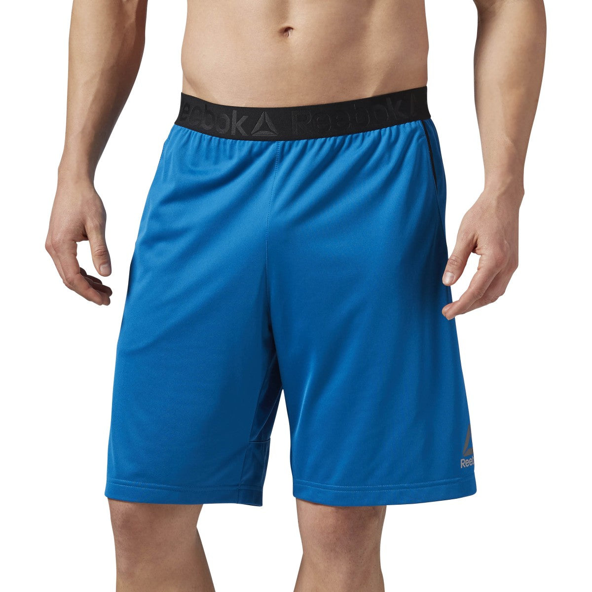 Reebok Men's Workout Ready Stacked Logo Short Shorts