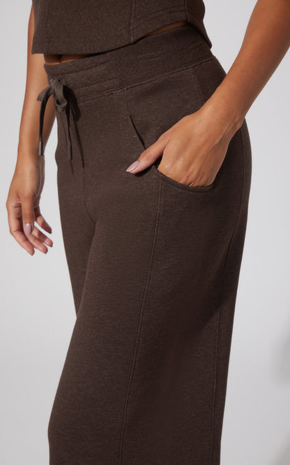 Terry Corset Tank & Fleece Wide Leg Pant Set