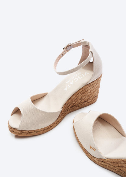 Aiguafreda Canvas Espadrille Sandal Wedges by Viscata