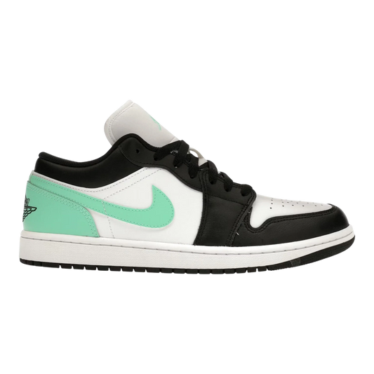 Nike Air Jordan 1 Low Men's Sneakers — White, Black & Green Glow Low-Top