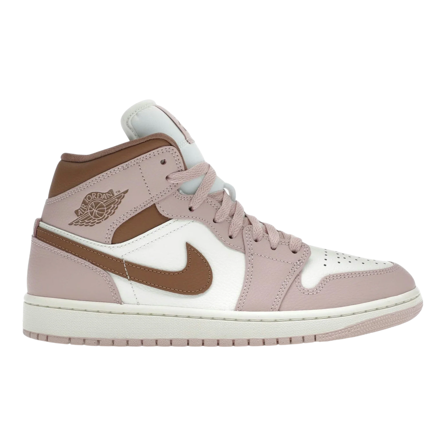 Nike Air Jordan 1 Mid Women's Sneakers — Neapolitan Sail & Pink Oxford Mid-Top