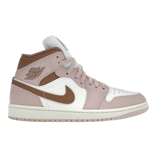 Nike Air Jordan 1 Mid Women's Sneakers — Neapolitan Sail & Pink Oxford Mid-Top