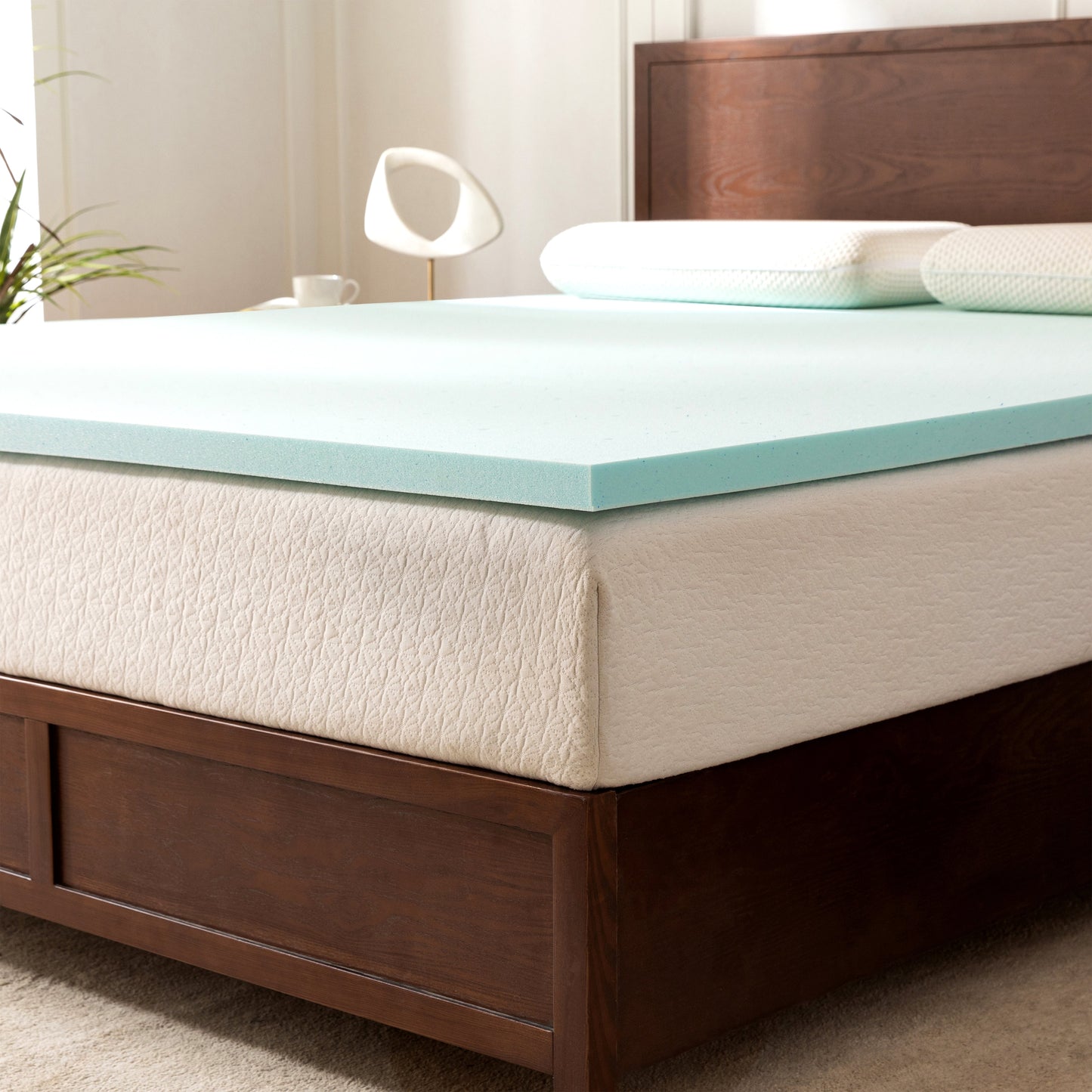 Mocassi Memory Foam Cooling Gel-Infused Mattress Topper, CertiPUR Certified