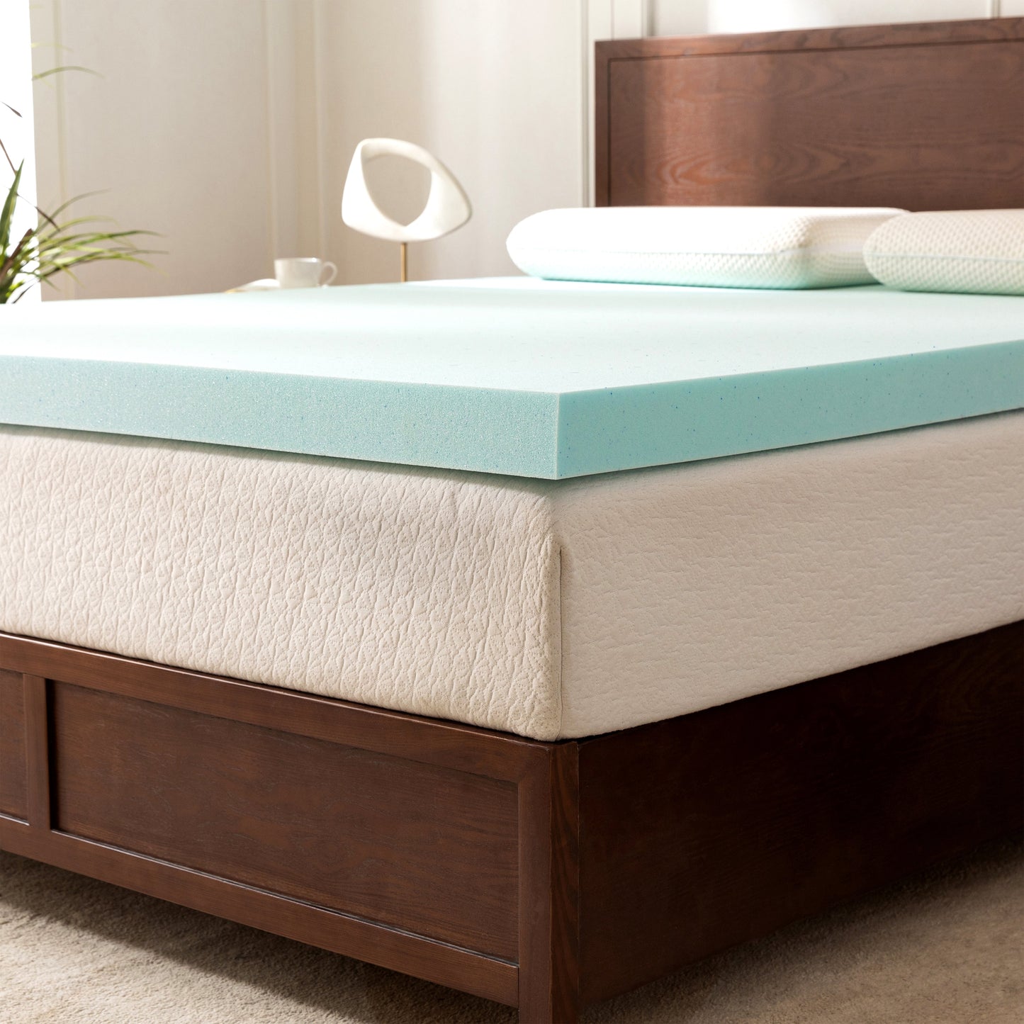 Mocassi Memory Foam Cooling Gel-Infused Mattress Topper, CertiPUR Certified