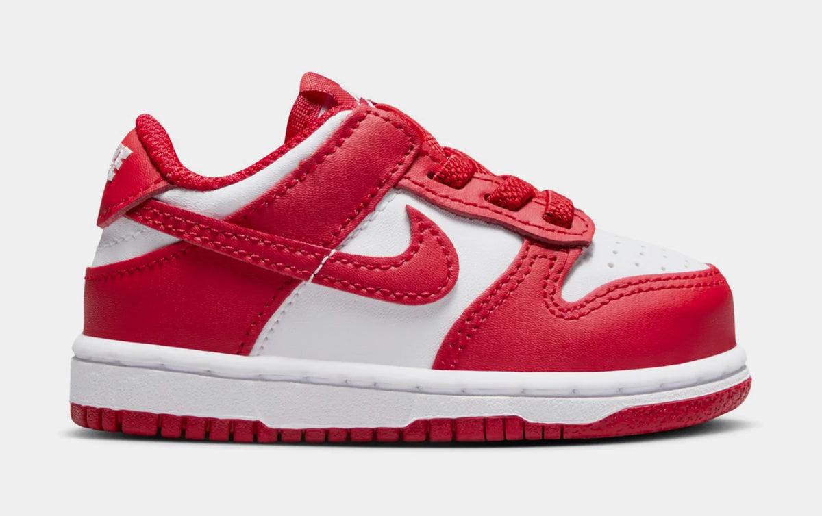 Nike Dunk Low Toddlers' (TD) Sneakers — White/University Red Leather Low-Top