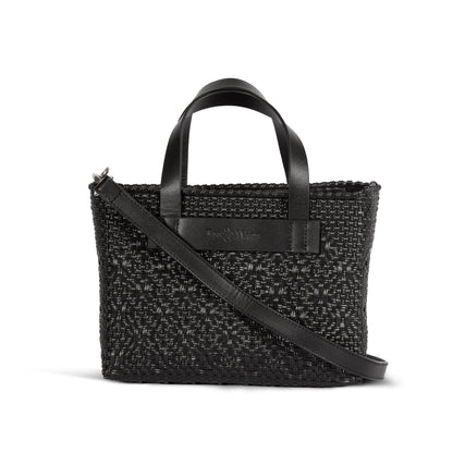 All Black Small Woven Crossbody Bag