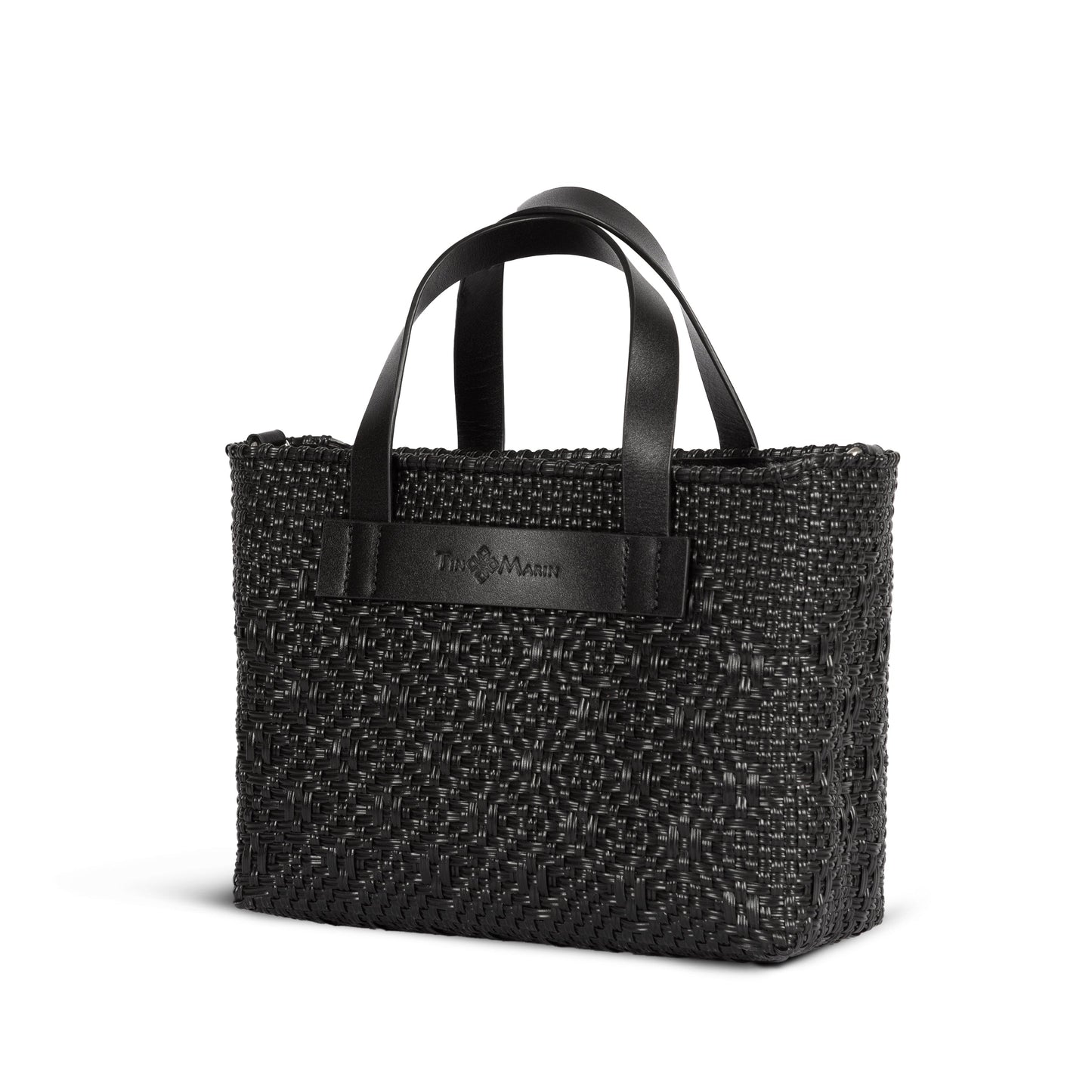 All Black Small Woven Crossbody Bag