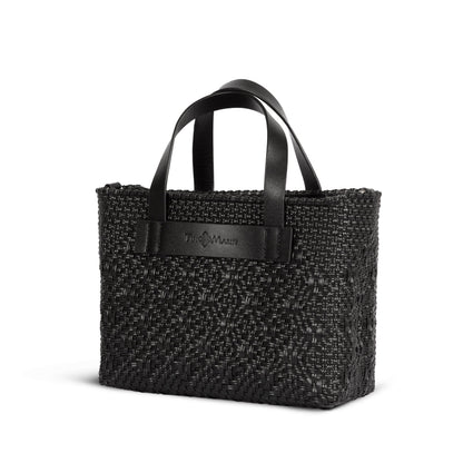 All Black Small Woven Crossbody Bag