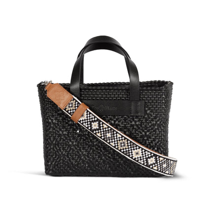 All Black Small Woven Crossbody Bag