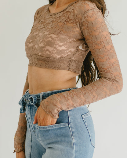 Full Lace Long-Sleeved Halftee